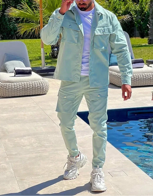 Load image into Gallery viewer, 2025 Fashion Men's Casual Sets Male Trend Streetwear Long Sleeve Jacket Coat