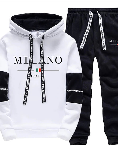 Load image into Gallery viewer, Newest Fahsion Mens Sportswear Hooded Sweatshirts Jogger Pants Male Daily Casual Sport Jogging Suit Italia Milan Printed Hoodies