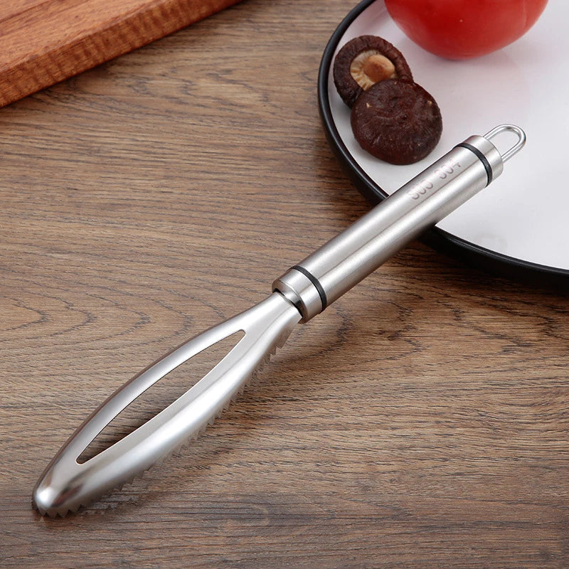 Stainless Steel Fish Scales Scraper Grater Eco-Friendly Kitchen Tool for Fast Cleaning And Bone Tweezers Seafood Gadget