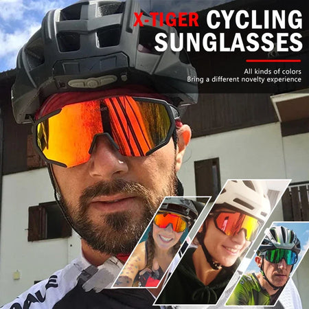 X-TIGER Polarized Photochromic Cycling Glasses Men's Bike Eyewear UV400 Road MTB Bicycle Goggles with 3/5 Lenses Sports Sunglasses
