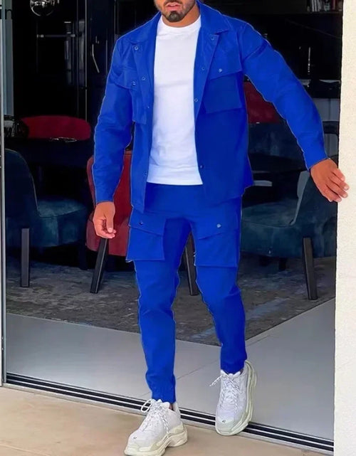 Load image into Gallery viewer, 2025 Fashion Men's Casual Sets Male Trend Streetwear Long Sleeve Jacket Coat