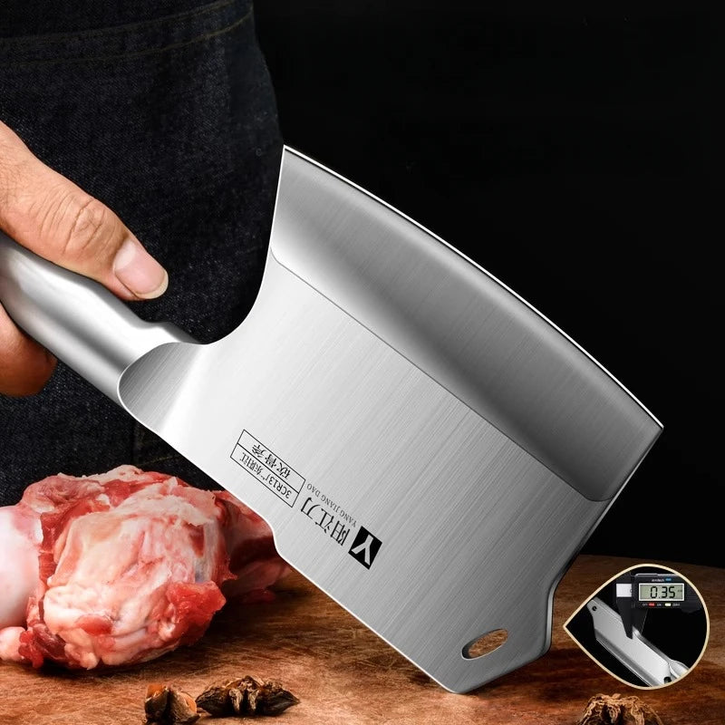 Forged Bone Cutting Knife Stainless Steel Special Kitchen Knife for Bone Chopping Short Blade Handle Length 14cm