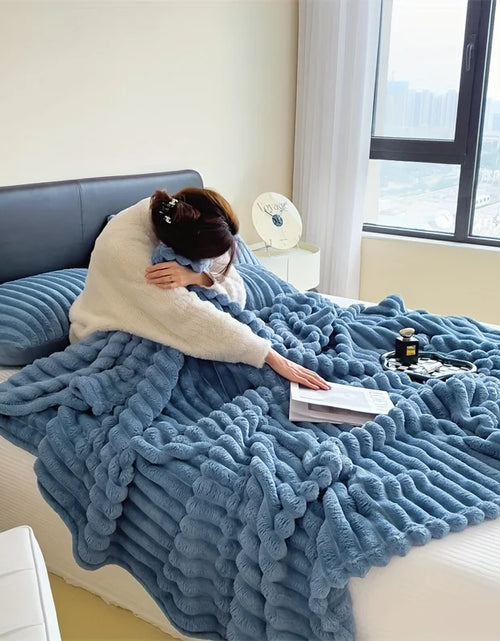 Load image into Gallery viewer, Simplicity Solid Color Thick Wide Strip Blanket
