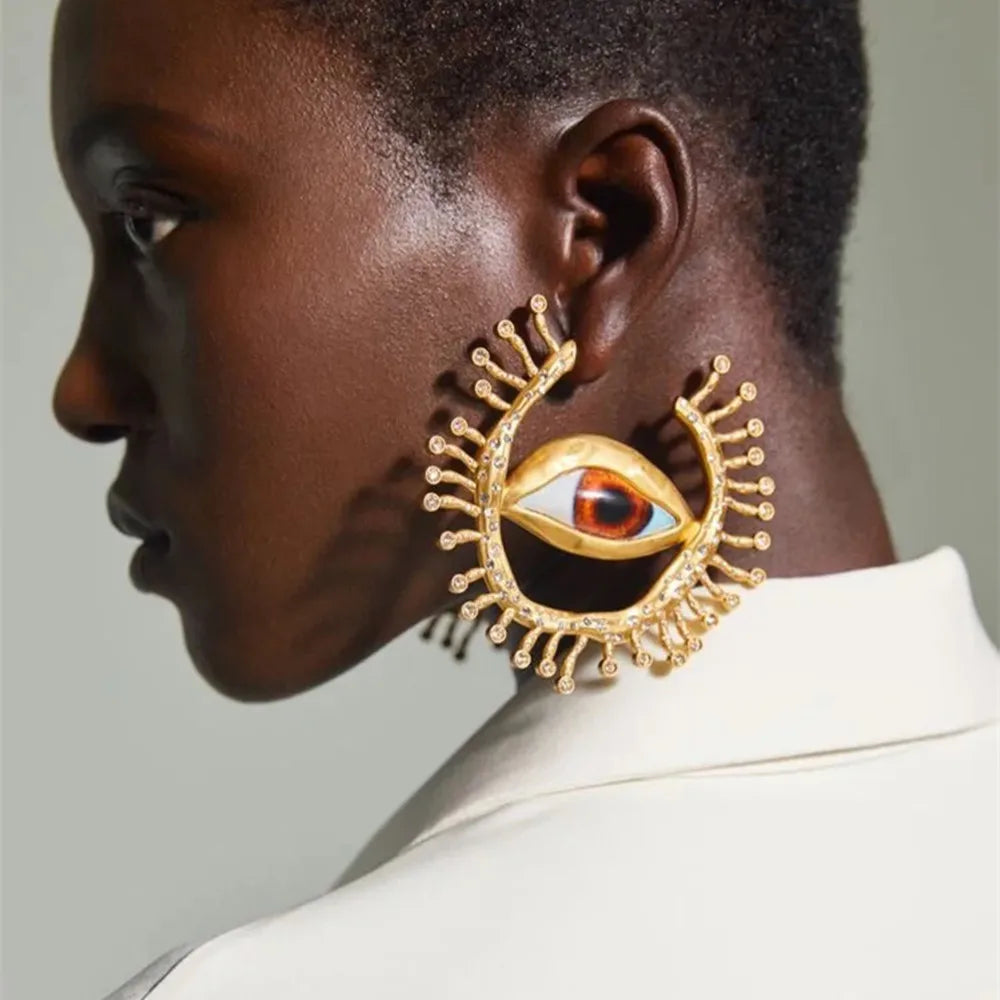 Baroque Style Vintage Alloy Big Eyes Dangle Earrings For Women Jewelry New Arrival Fashion Exaggerated
