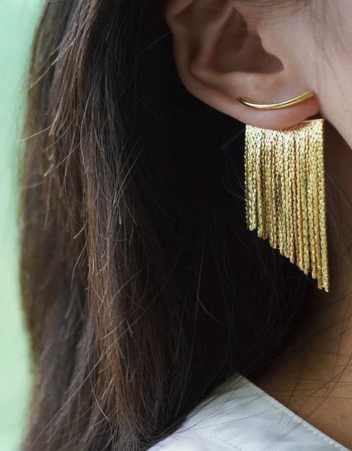 Load image into Gallery viewer, Fashion Dangle Earrings Long Bling Gold Color Tassel Earrings for Women