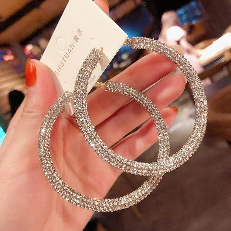 Big Full Crystal Circle Hoop Earring
