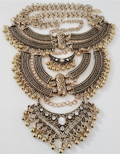 Load image into Gallery viewer, 2025 New Indian Vintage Gypsy Baroque Statement Metal Necklace Earrings Women Jewelry Sets Retro Large Collar Choker Necklace