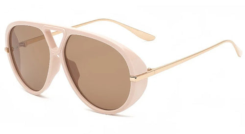 Load image into Gallery viewer, Fashion Punk Big Pilot Sunglasses Women Luxury 2025 Oversized Double Bridge Hollow Black Yellow Glasses Ladies Metal Female