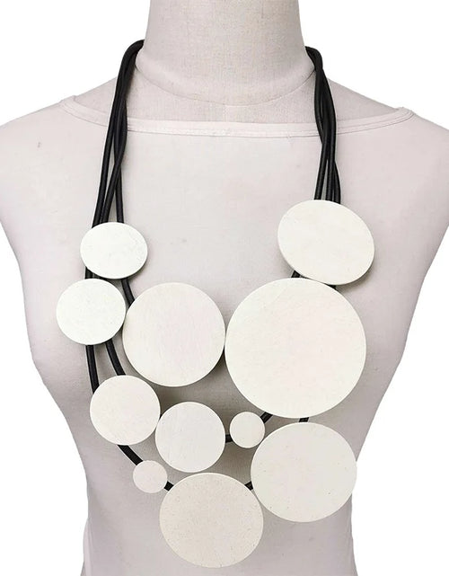 Load image into Gallery viewer, Fashion Jewelry Women Pendant Necklace Bohemian Ethnic Long White Round Piece Accessories