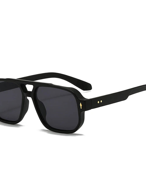 Load image into Gallery viewer, Vintage Double Bridges Men Square Sunglasses Fashion Clear Ocean Lens Eyewear  Trending Rivets Sun Glasses UV400