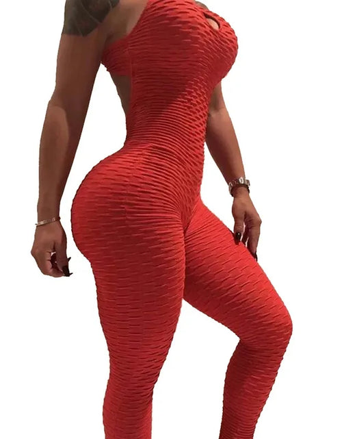 Load image into Gallery viewer, 2025 Sexy Halter Women's Tracksuit Yoga High Waist Play Suit Slim Sport Backless Top Running Sportswear Pants Push Up Jumpsuit