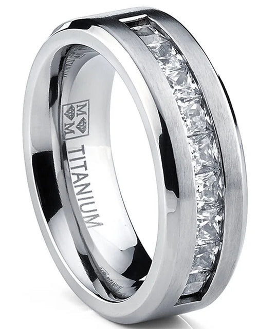 Load image into Gallery viewer, Hot Selling Silver Stainless Steel Rings For Men Square  Ring Jewelry Accessories Wholesale Size 7-13