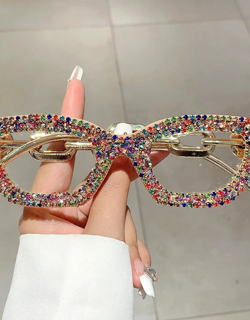 Load image into Gallery viewer, Luxury Diamond Rhinestone Vintage Brand Designer Sunglasses Shades UV400