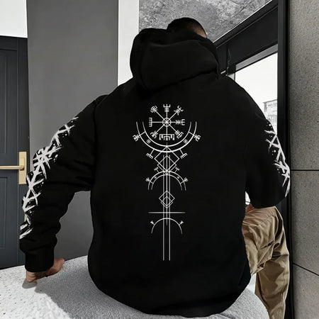 Men's Hoodie High Grade Ancient Viking Rune Pattern Sweatshirt Male