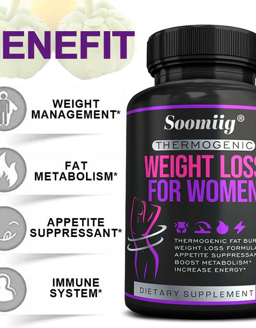 Load image into Gallery viewer, Thermogenic Fat Burner - Natural Appetite Suppressant, Metabolism Booster, Weight Management, Immunity, Metabolism, 120 Capsules