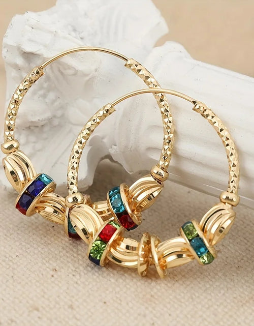 Load image into Gallery viewer, Retro Crescent Moon Hoop Earrings with Bohemian Water Drop Tassel - Eye-Catching for Women