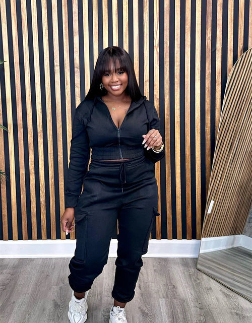 Load image into Gallery viewer, Two Piece Outfits for Women Sport Suit Matching Tracksuit Casual Top and Pants Sets