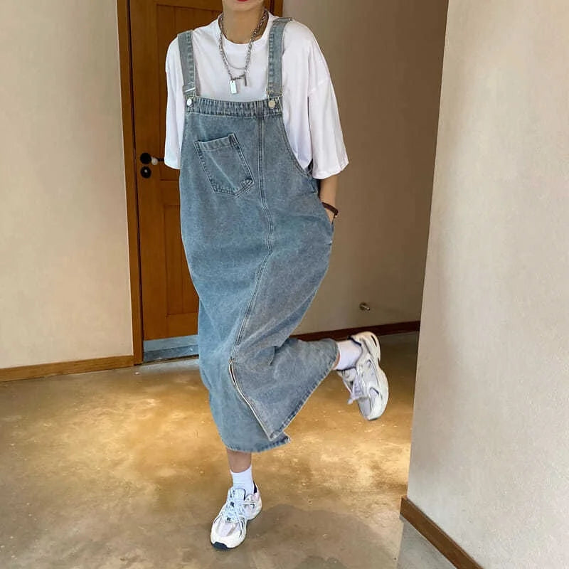 Spring Denim Overall Dress Women Sleeveless Jeans Dresses Fashion Female Solid Slip Casual Loose Strap Dresses