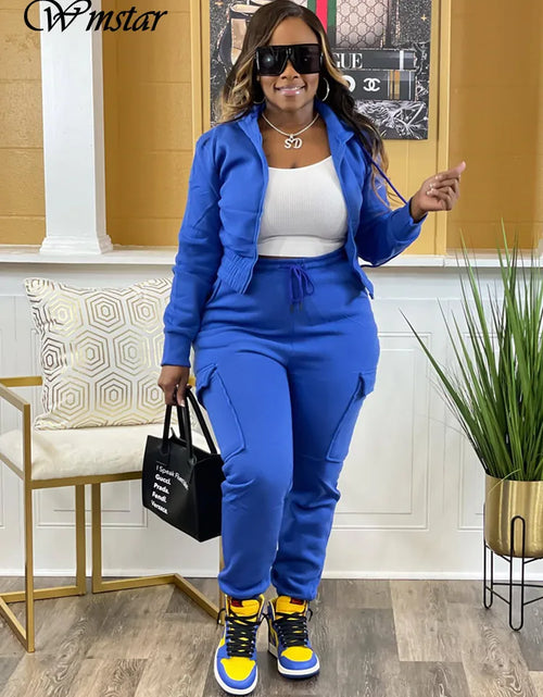 Load image into Gallery viewer, Two Piece Outfits for Women Sport Suit Matching Tracksuit Casual Top and Pants Sets