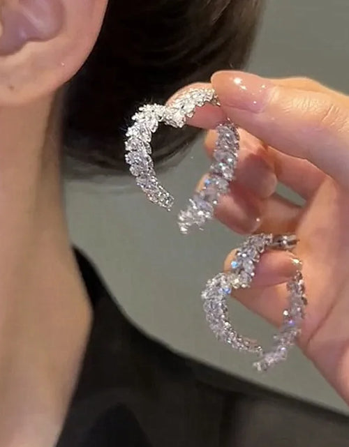 Load image into Gallery viewer, New Design Luxury Zircon Flower Stud Earrings for Women Fashion Brand Jewelry Crystal Leaves Earrings
