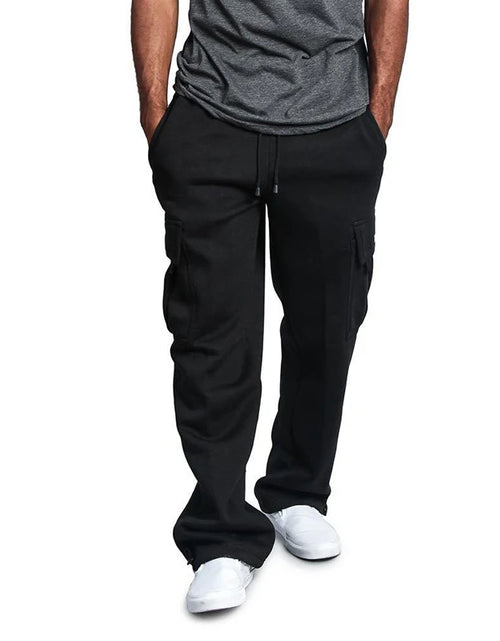 Load image into Gallery viewer, Mens Sweatpants Straight Fit Joggers for Sports and Streetwear Loose Oversized Drawstring Long Pants Men Multi-pocket Pants