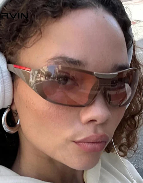 Load image into Gallery viewer, Vintage Large Frame Sunglasses for Women Fashion One Piece Y2K Sun Glasses Female Trending Shades UV400