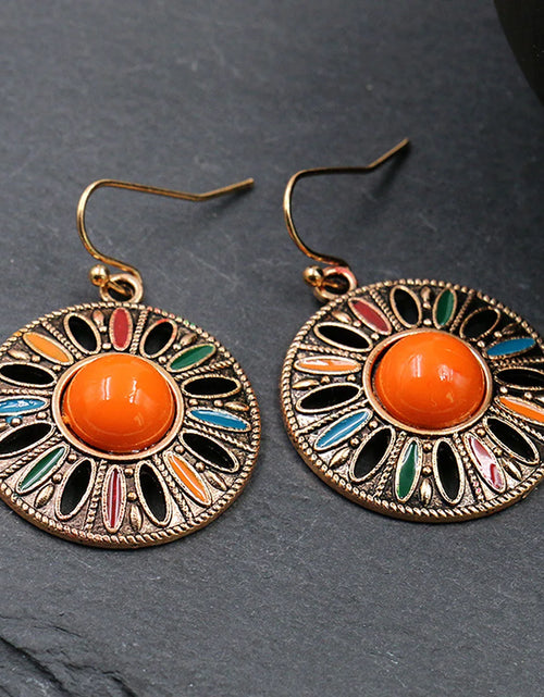 Load image into Gallery viewer, retro Bohemian style circular geometric women's earrings