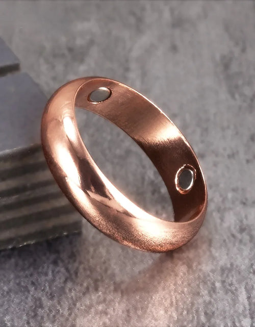 Load image into Gallery viewer, Pure Copper Magnetic Rings for Women Men Health Energy Finger Open Cuff Adjustable Jewelry Resizable