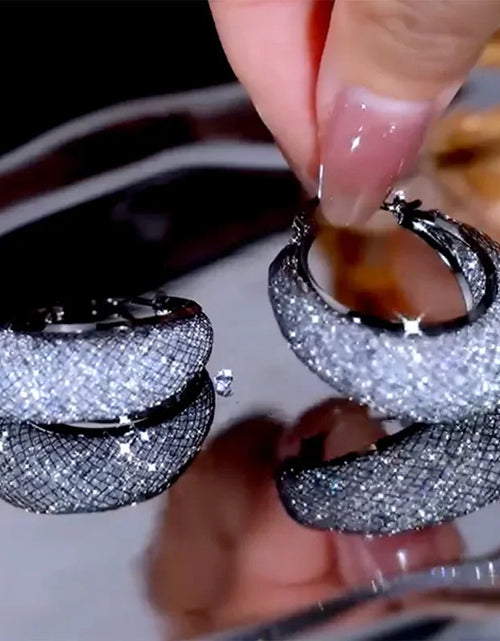 Load image into Gallery viewer, New Fashion Trend Unique Design Elegant Exquisite Luxury Mesh Zircon Earrings for Women