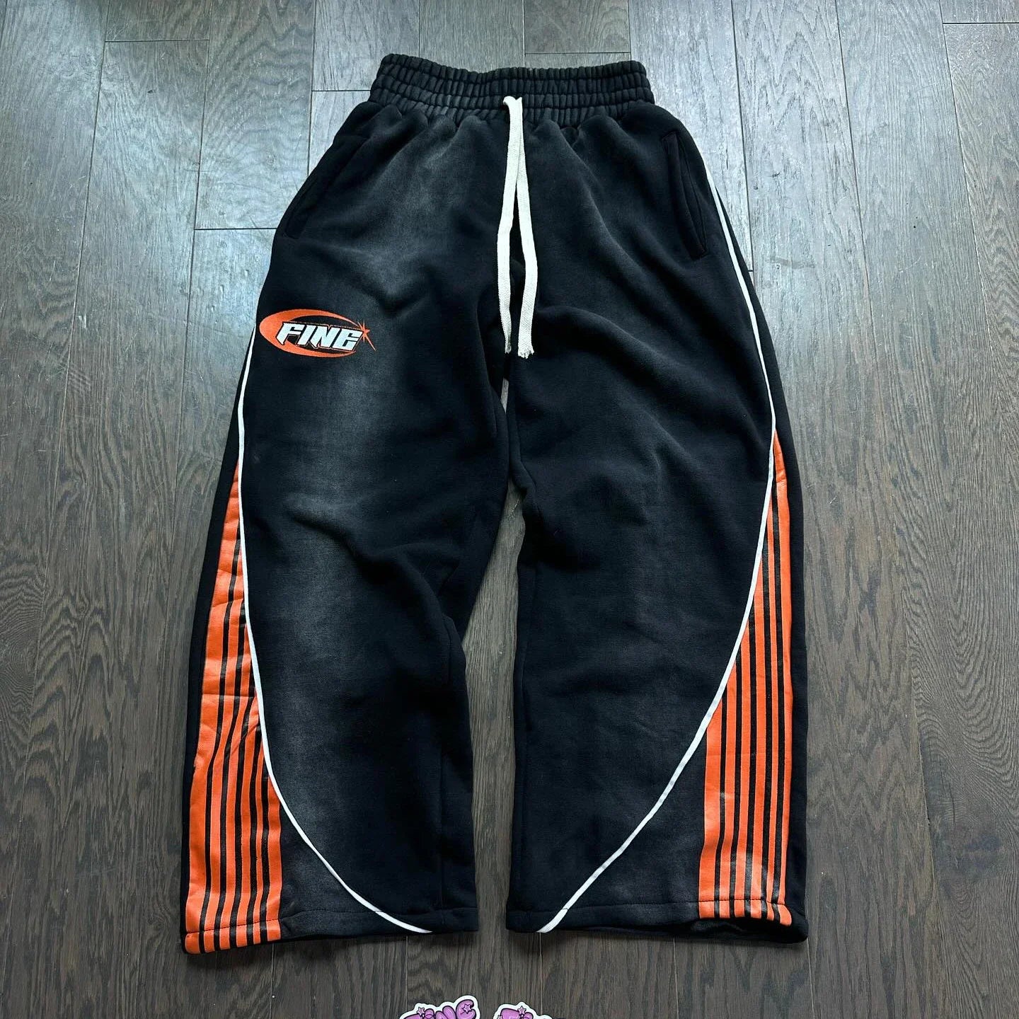 Fashion Stripes Pants New American Trend Hip Hop Men Jogger Drawstring Sweatpants Oversize