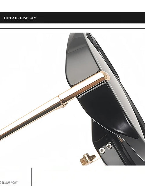 Load image into Gallery viewer, Fashion Punk Big Pilot Sunglasses Women Luxury 2025 Oversized Double Bridge Hollow Black Yellow Glasses Ladies Metal Female