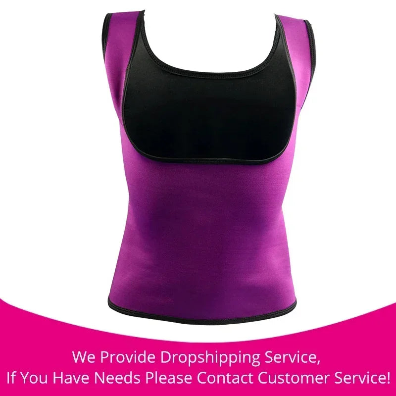 Plus Size Women's Neoprene Sauna Sweat Waist Trainer Corset Tank Top Vest Sport Workout Slimming Shaper S-6XL Fitness Clothing