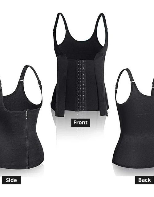 Load image into Gallery viewer, Waist Trainer Tank Top For Women Zipper Body Shaper Tummy Control Sleeveless Top, Women's Activewear Body Shaping