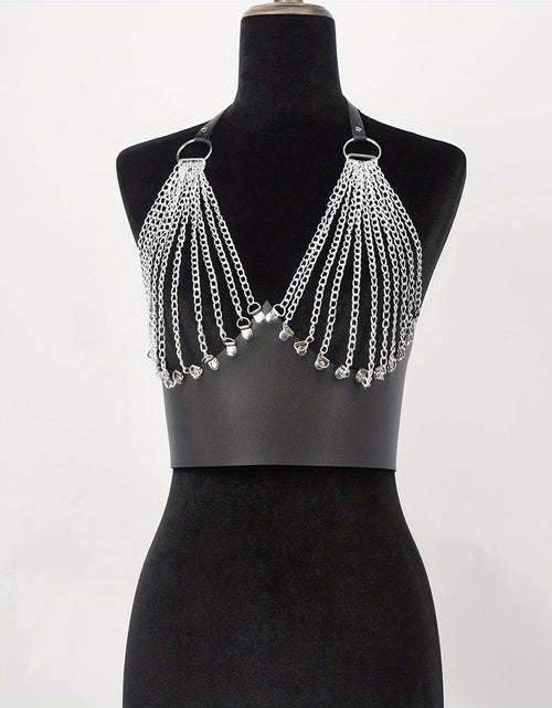 Load image into Gallery viewer, Women's Fashion Chest PU Chain Belt Gothic Style Chain Bra Multi-layer Chain Decoration