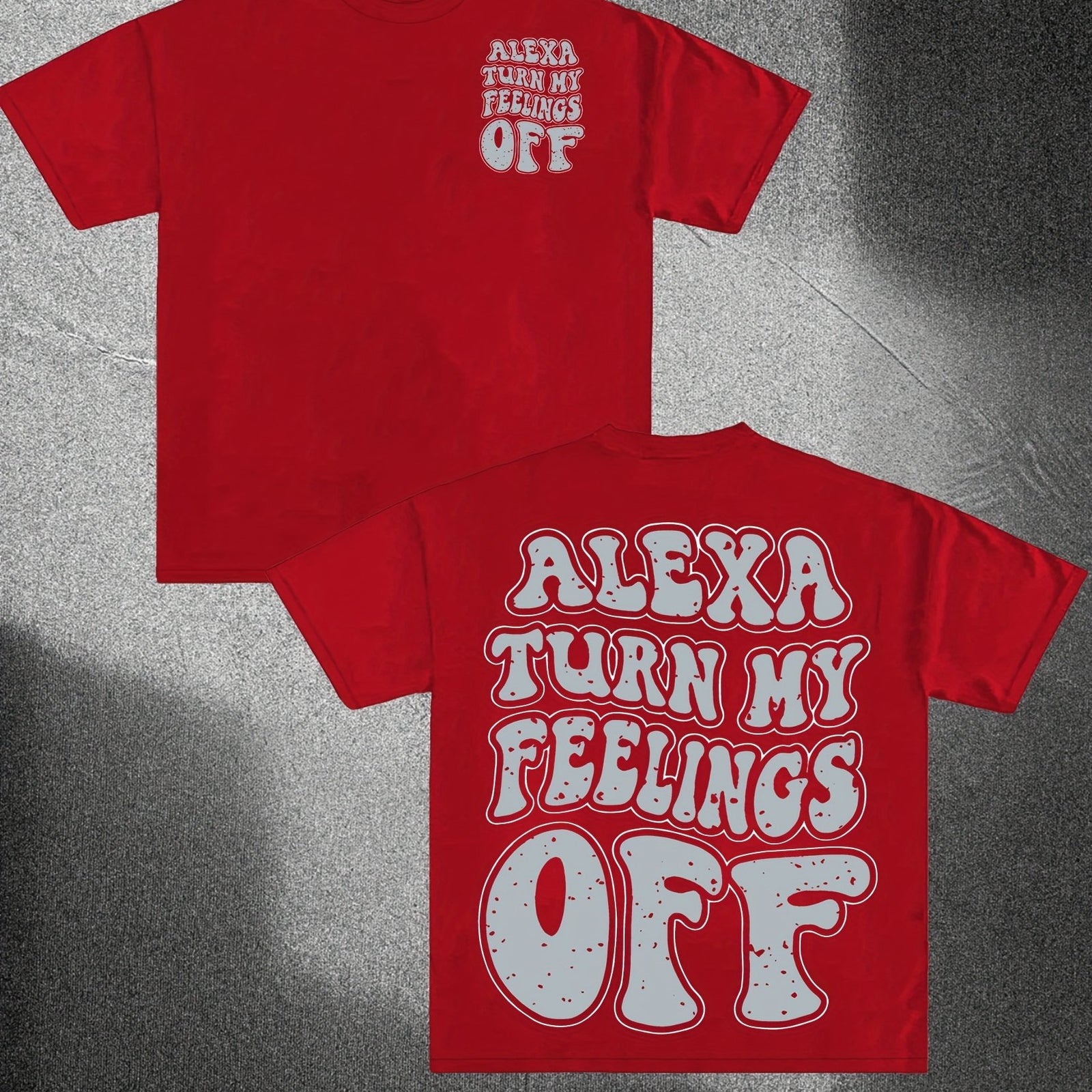 Everyday Casual) Alexa Turn My Feelings Off" Unisex Cotton Tee - Soft & Comfortable Casual Round Neck T-Shirt, Vintage Style, Machine Washable, Short Sleeve, Loose Fit