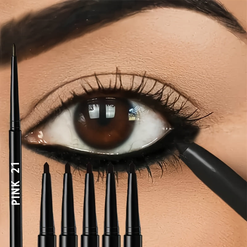 5pcs Waterproof Black Eyeliner Pencils - Sweatproof, Long-Lasting, Smudge-Proof for Bold Eye Makeup, Easy Glide Formula for Flawless Wings, Durable & Spotproof for Perfect Bold Look, Eyeliner Waterproof Smudge Proof