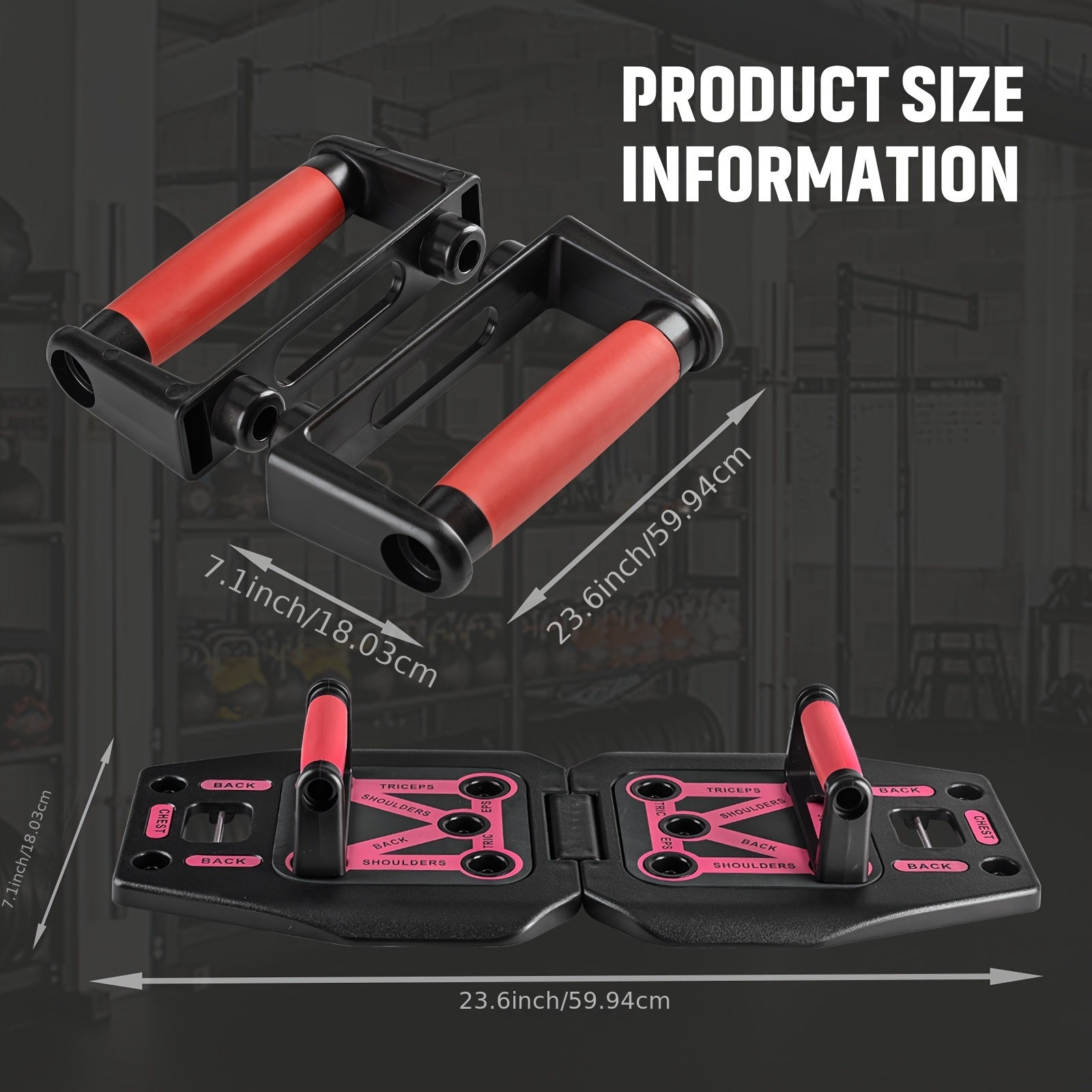 Portable Push Up Board & Resistance Bands for Full Body Workout - Compact, Space-Saving Fitness Gear with Strength Training Tools. Ideal for Home, Travel & Small Spaces