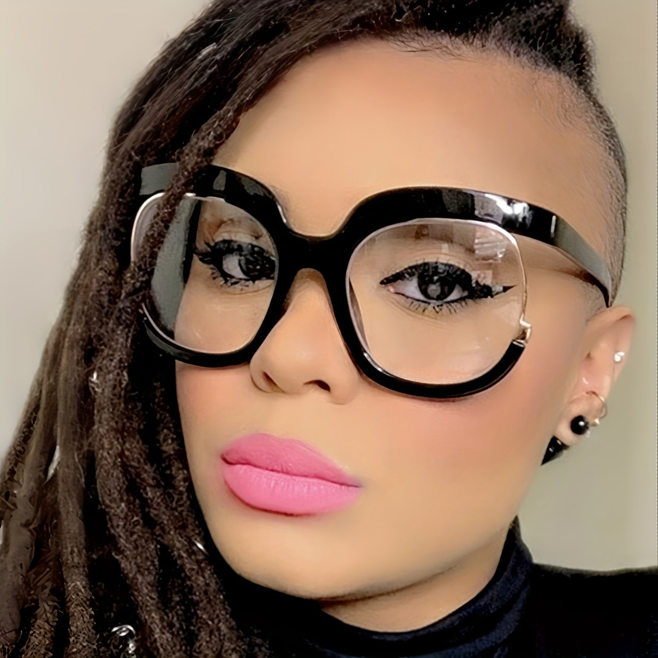 Oversized Y2K Fashion Full Rim Glasses with AC Lens, Anti-Blue Light, Metal Hinges, and Anti-Fog Cloth Included