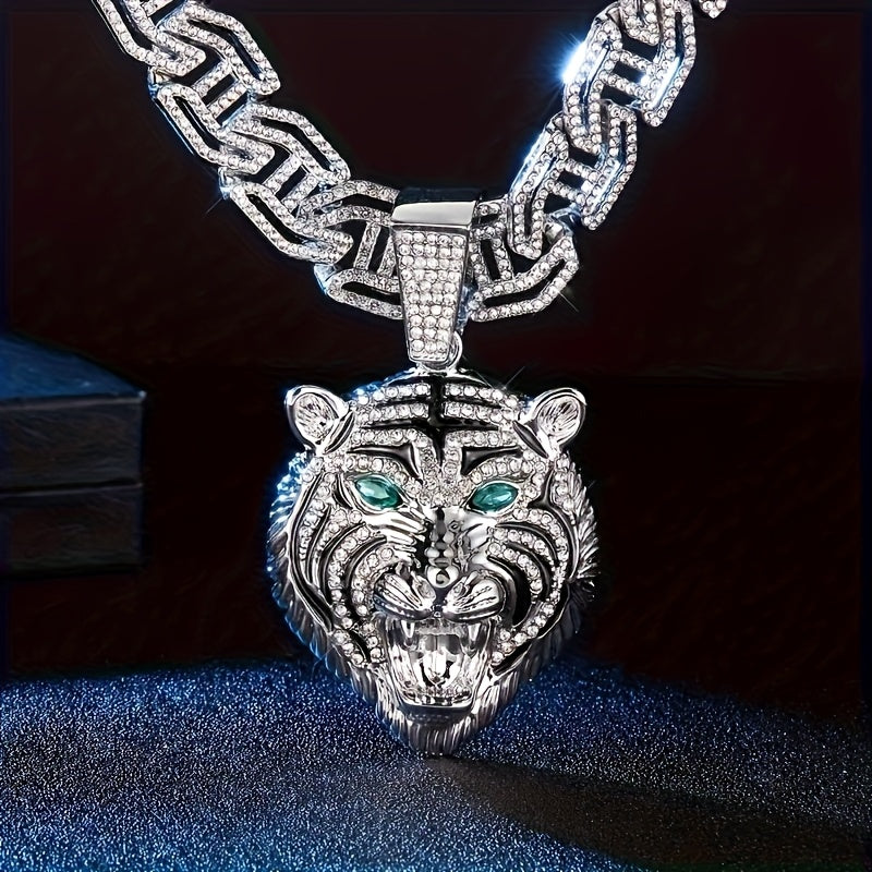 Men's Pioneer Lion Head Necklace - Bold Golden-Tone Chain with Eyes & -Accented Mane, Rap Jewelry Gift - Includes Gift Box, Lion Jewelry, Statement Piece, Eye catching Pendant, Detailed Craftsmanship