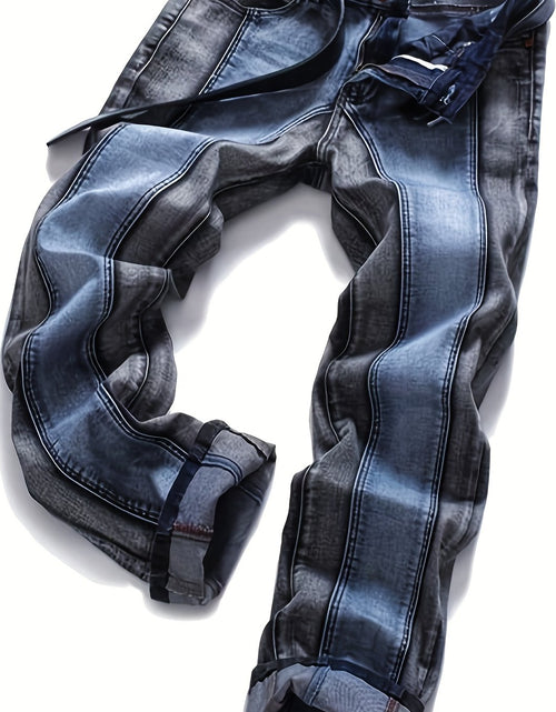 Load image into Gallery viewer, Men Two Toned Mid-rise Fashion Splice Stretchy Skinny Jeans