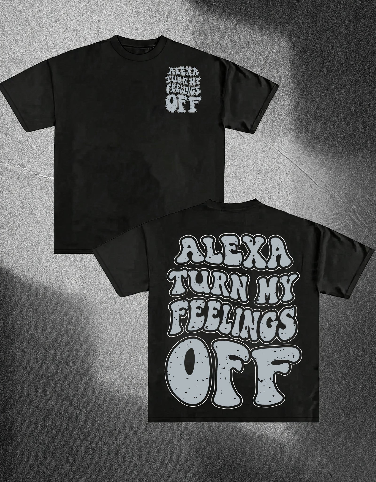 Everyday Casual) Alexa Turn My Feelings Off" Unisex Cotton Tee - Soft & Comfortable Casual Round Neck T-Shirt, Vintage Style, Machine Washable, Short Sleeve, Loose Fit