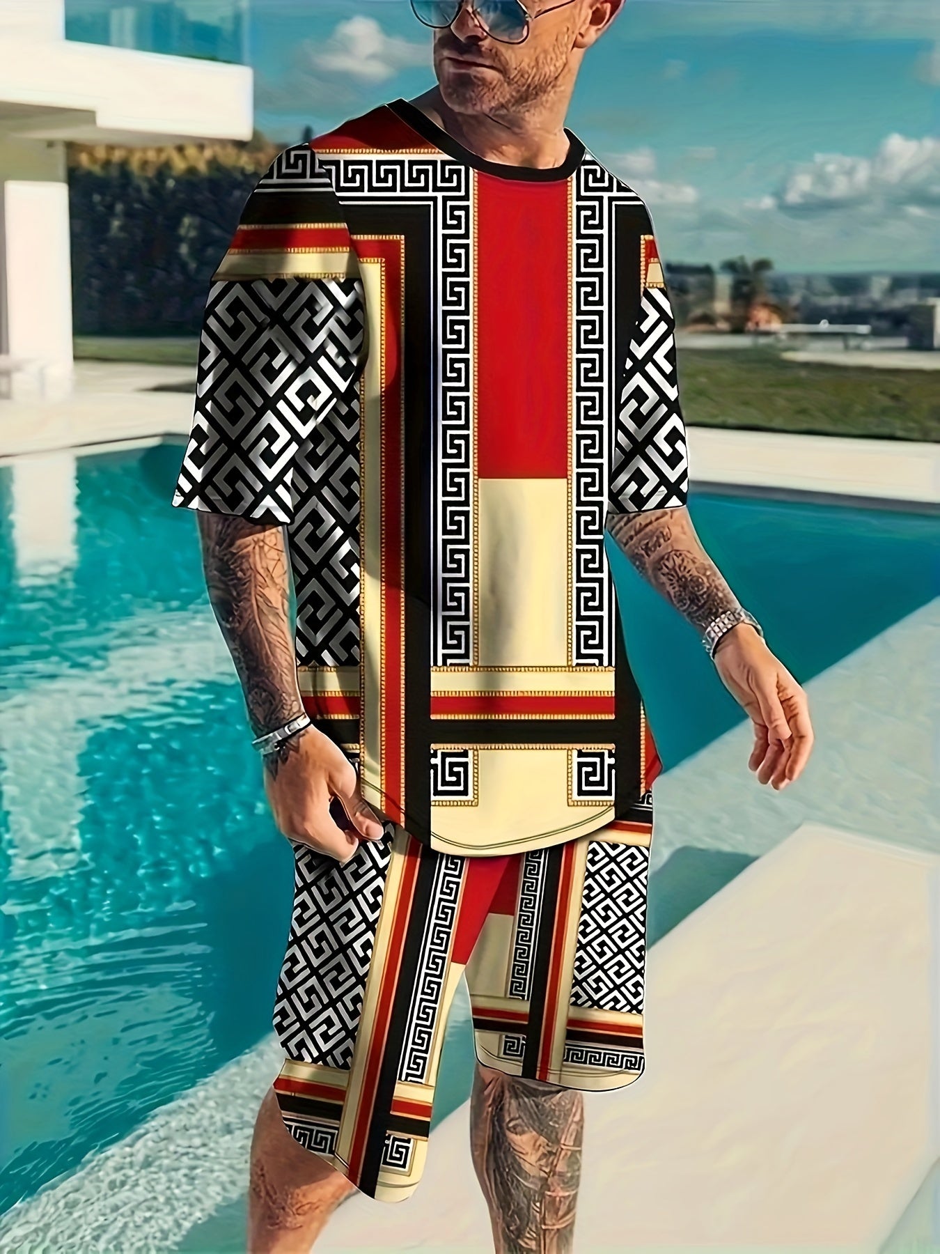 Men's Comfortable Sports Suit - 3D Digital Print, Breathable, Casual Wear