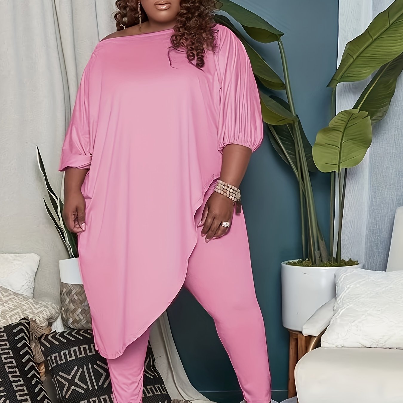 1pc Plus Size Women's Clothing - Soft, Elastic, Skin-Friendly, Breathable, Simple yet Elegant, Versatile for Leisure, Shopping, Sports, Exercise, Fitness, and More