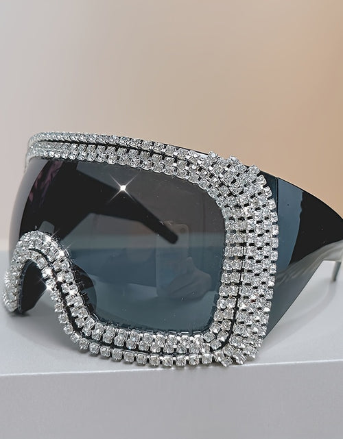 Load image into Gallery viewer, Fashionable Oversized Glasses With Rhinestone Embellishments Retro, Unique, High-tech, And Punk Styles.