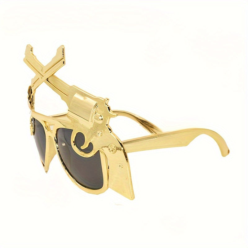 Perfect Party Pistol-Shaped Glasses  Durable PC Frame & Lens, Leisure Style