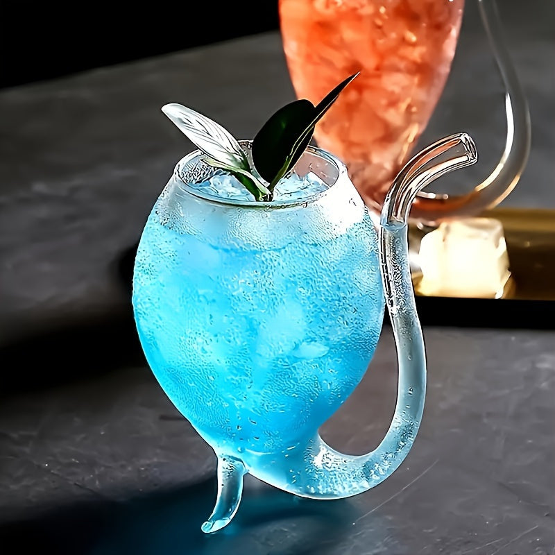 1 Wine Glass, Creative Glass, Wine Decanter Glass with Built-In Straw, Drinkware for Juice, Ice Cream, Champagne, Party Supplies, Restaurant, Cafe, Bar