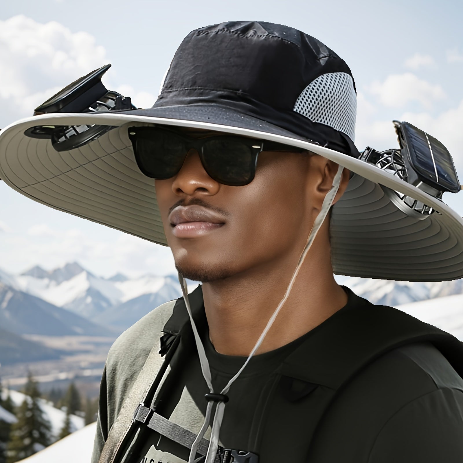 Solar Hat 2 Fans  | New Sun Protection USB Charging Sun Hat with Dual Power Outdoor Hat
