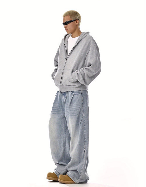 Load image into Gallery viewer, Men fashion brand American retro wash jeans | High street, straight and versatile, loose casual wide-leg trousers