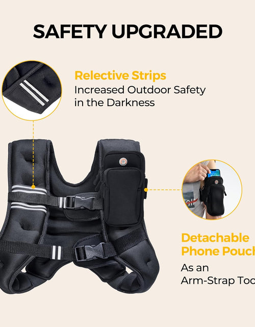 Load image into Gallery viewer, Weighted Vest with Ankle/Wrist Weights 6Lbs-30Lbs Body Weight Vest with Reflective Stripe, Size-Adjustable Workout Equipment for Strength Training, Walking, Jogging, Running for Men Women