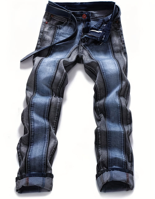 Load image into Gallery viewer, Men Two Toned Mid-rise Fashion Splice Stretchy Skinny Jeans